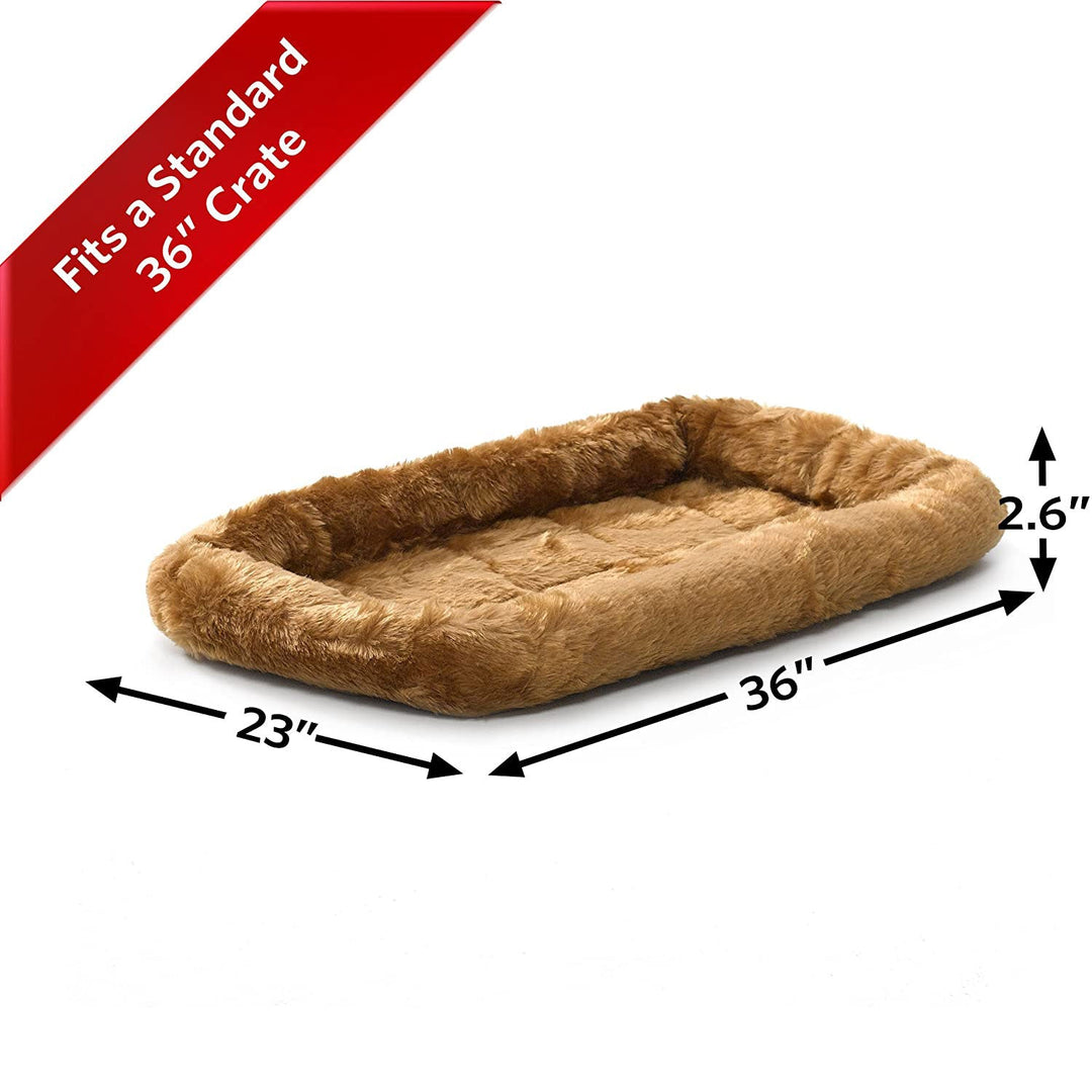 Midwest QuietTime Deluxe Bolster Pet Bed, Cinnamon