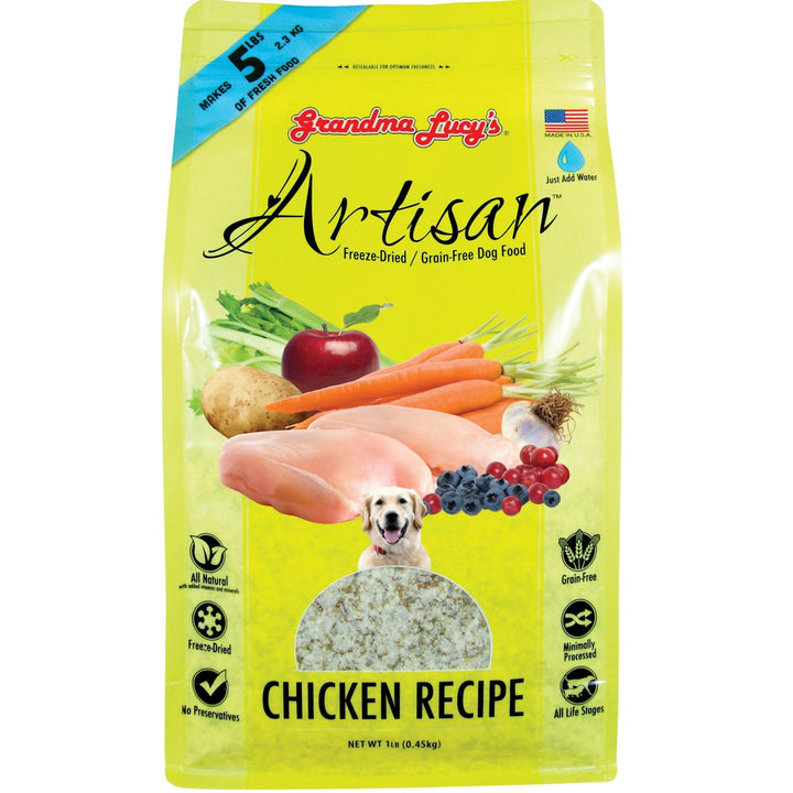 Grandma Lucy's Artisan Freeze-Dried Chicken Recipe Dog Food, 1 LB