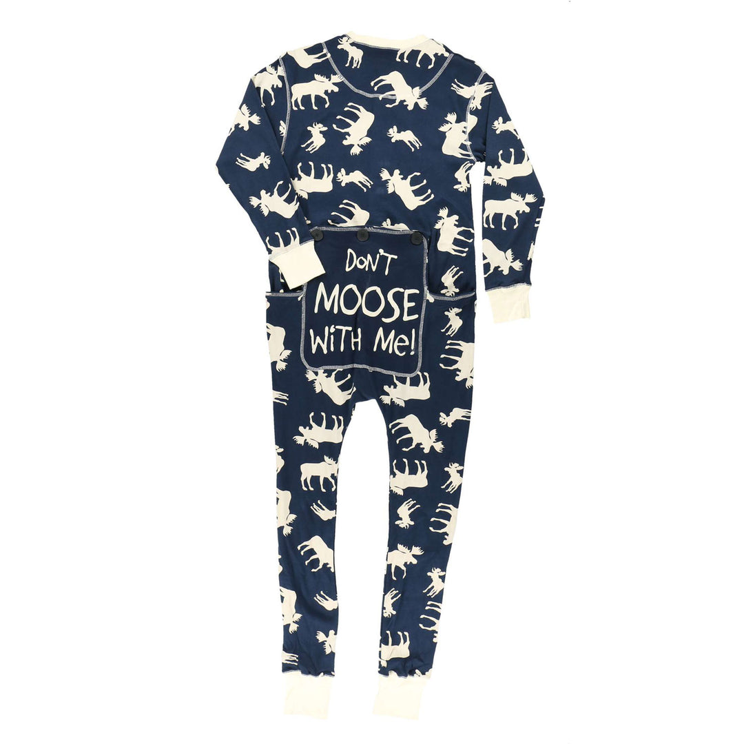 Classic Moose Adult Blue Onesie Flapjack, XS