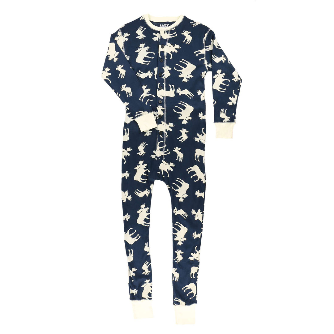 Classic Moose Adult Blue Onesie Flapjack, XS