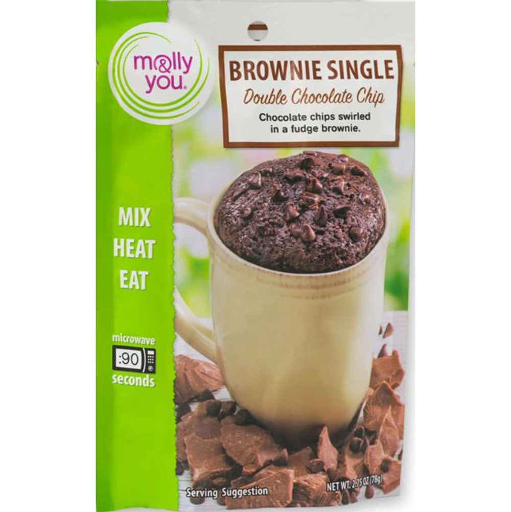 Molly & You, Double Chocolate Chip Brownie Mug Cake, Single Serve