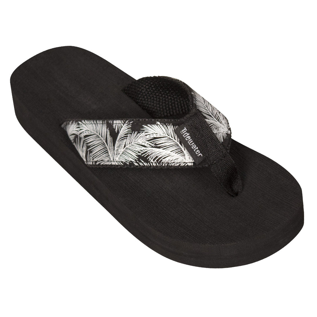 Tidewater Sandals, Palm Black and Silver, 8W