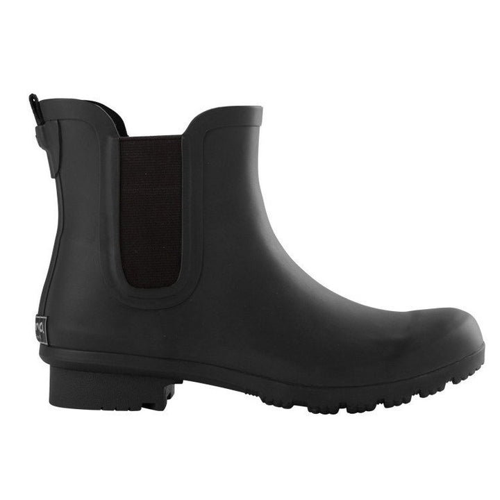 Roma Chelsea Ankle Rain Boots, Black, Size 10