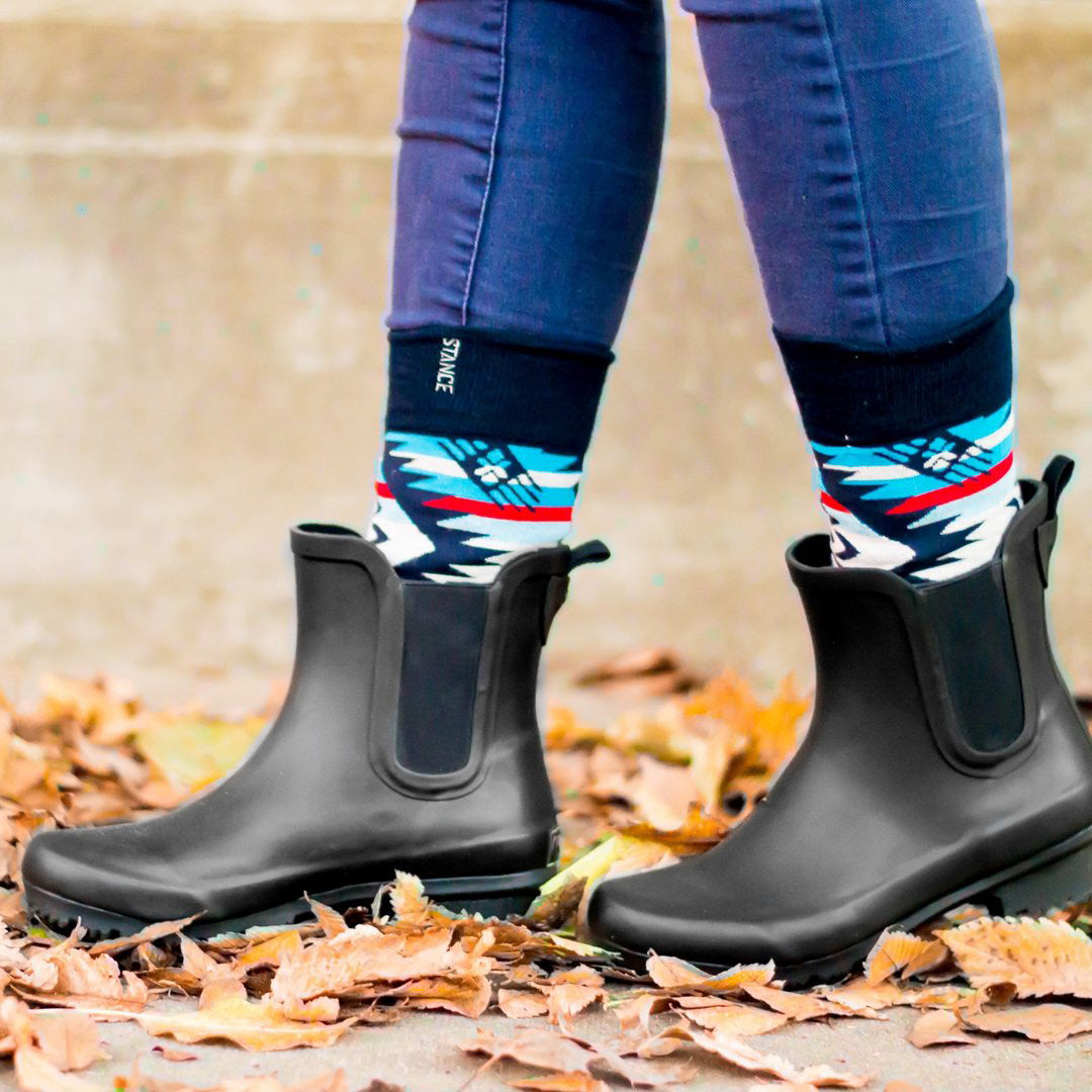 Roma Chelsea Ankle Rain Boots, Black, Size 10