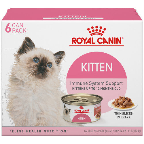 Royal Canin Kitten Thin Slices in Gravy Canned Cat Food, 3 oz. Case of 6