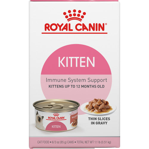 Royal Canin Kitten Thin Slices in Gravy Canned Cat Food, 3 oz. Case of 6