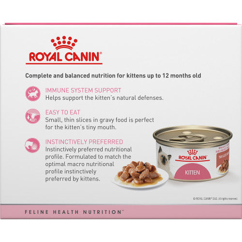 Royal Canin Kitten Thin Slices in Gravy Canned Cat Food, 3 oz. Case of 6