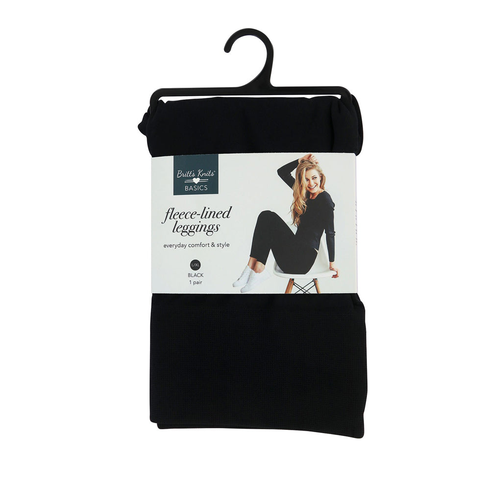 Britt's Knitt's, Fleece Lined Leggings, Black