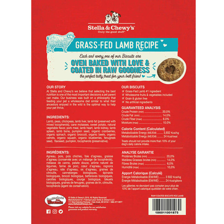 Stella & Chewy's Grass-Fed Lamb Raw Coated Biscuits, 9 oz.