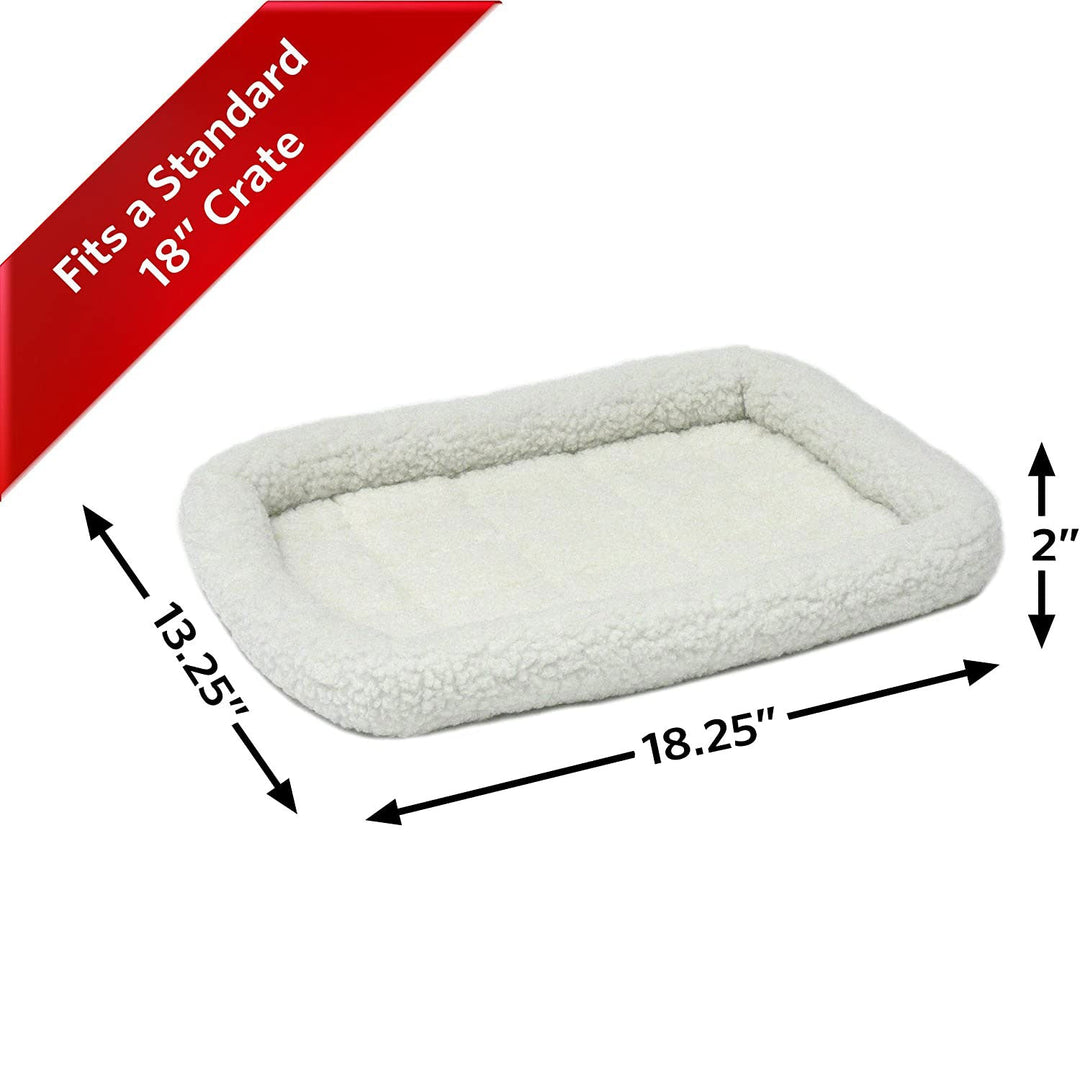 Midwest QuietTime Bolstered Pet Bed, White Fleece