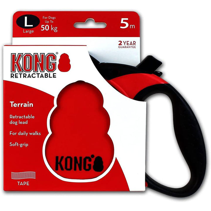 Kong, Terrain Retractable Leash, Red XLG, 16'