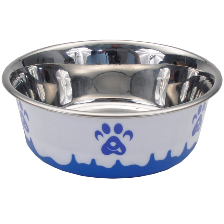 Maslow Paw Bowl, Blue & White, 28 oz
