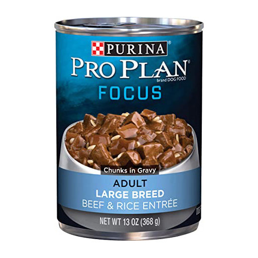 Purina, Pro Plan Focus Adult Large Breed Beef & Rice Entrée, Canned Dog Food, 13 oz