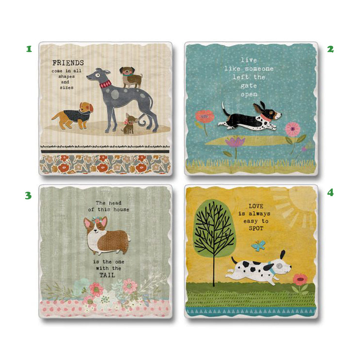 Counter Art, Dog Gone Cute Coaster 4 pk Set
