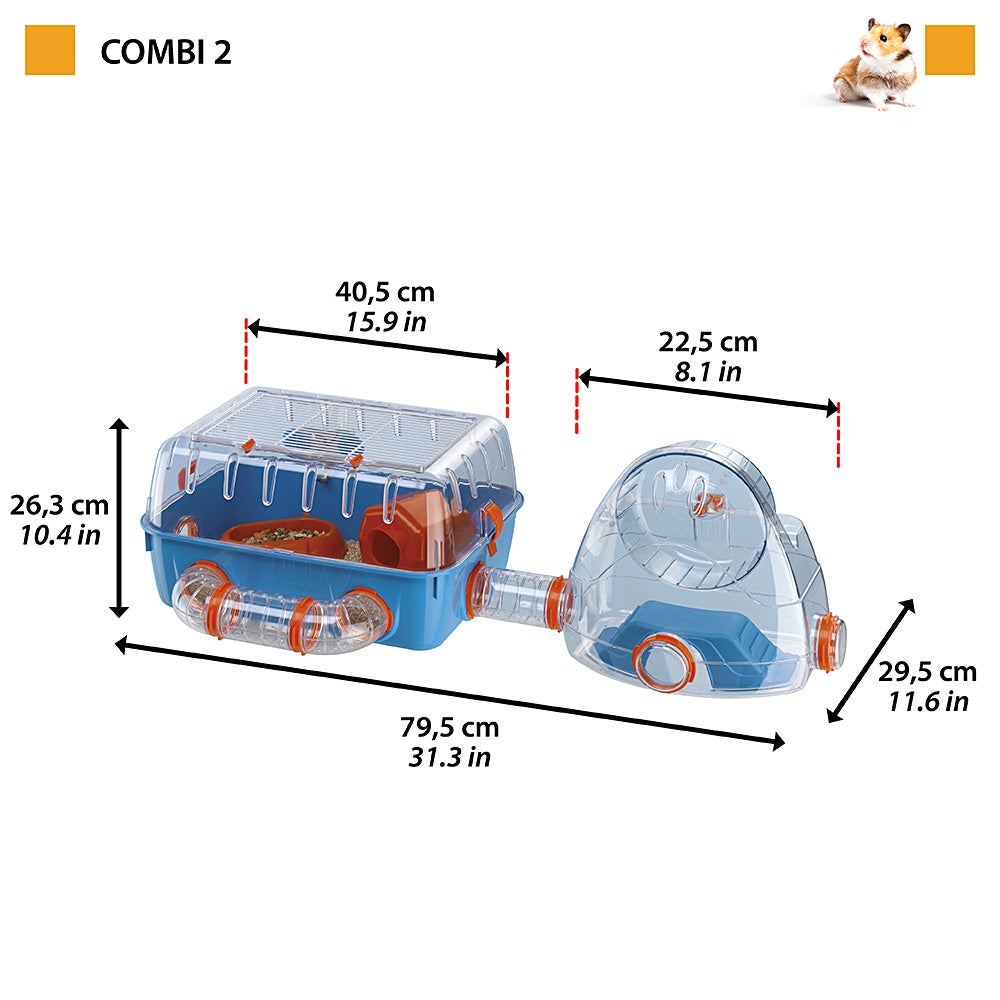 Ferplast COMBI 2 Hamster Cage, 31"