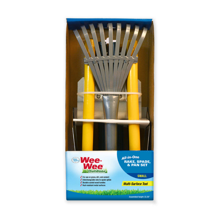 Four Paws Wee-Wee All-in-One Rake, Spade and Pan Dog Pooper Scooper Set, Small