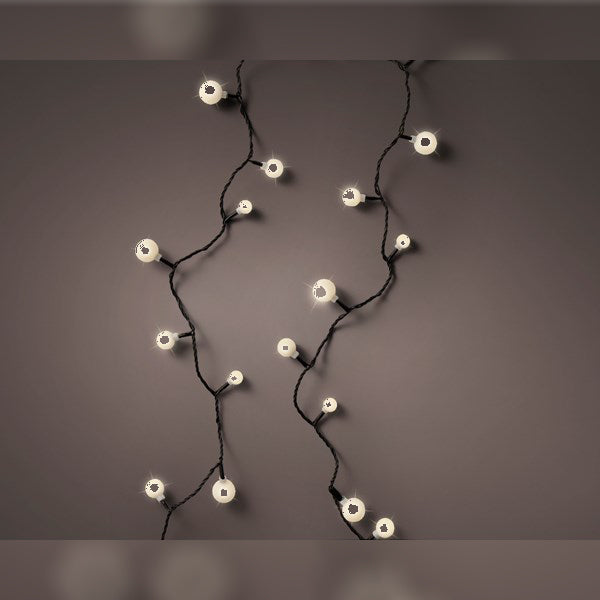 Lumineo LED Cherry String Lights, 120 Warm White / 29.5 ft. Black Cord
