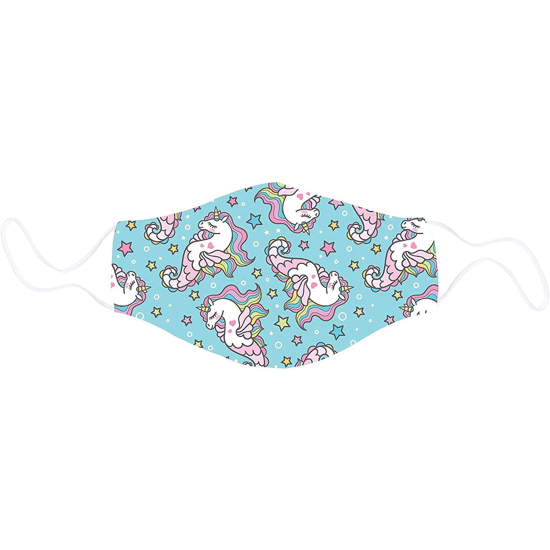 Snoozies!® Reusable Face Covering Mask w/ 4 Disposable Filters, Kids M/L Size, Unicorn Print
