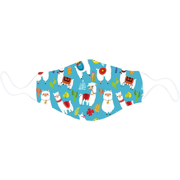 Snoozies!® Reusable Face Covering Mask w/ 4 Disposable Filters, Kids M/L Size, Llama Print