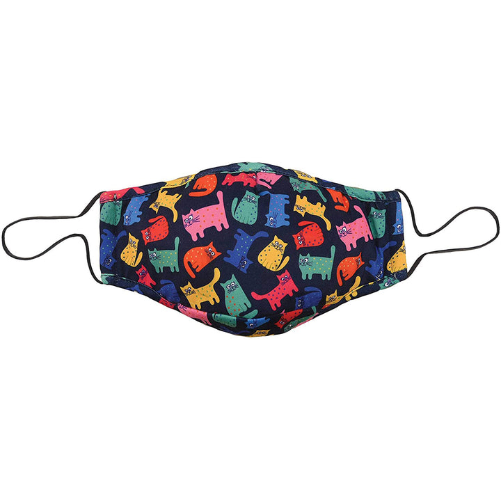 Snoozies!® Reusable Face Covering Mask w/ 4 Disposable Filters, Kids M/L Size, Cats Print
