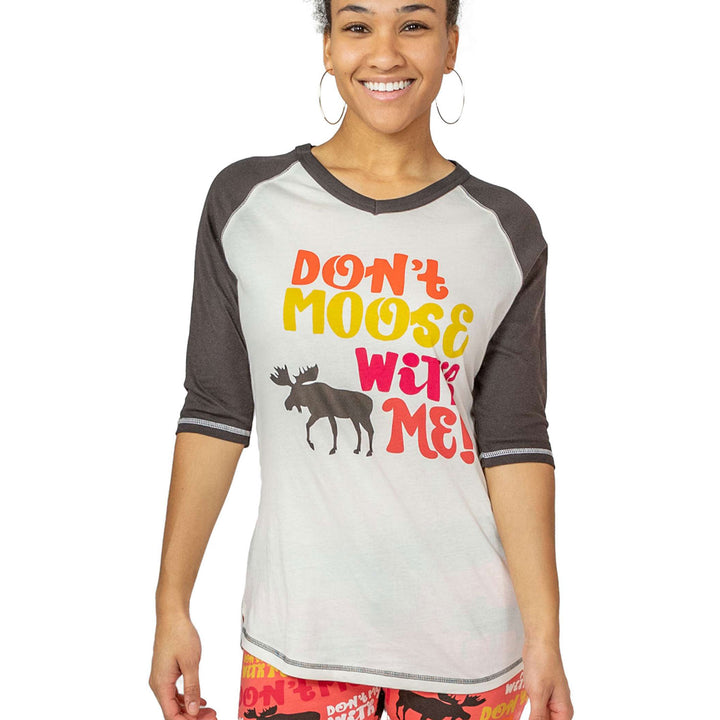 Don't Moose With Me Women's Tall Pajama Tee, Large