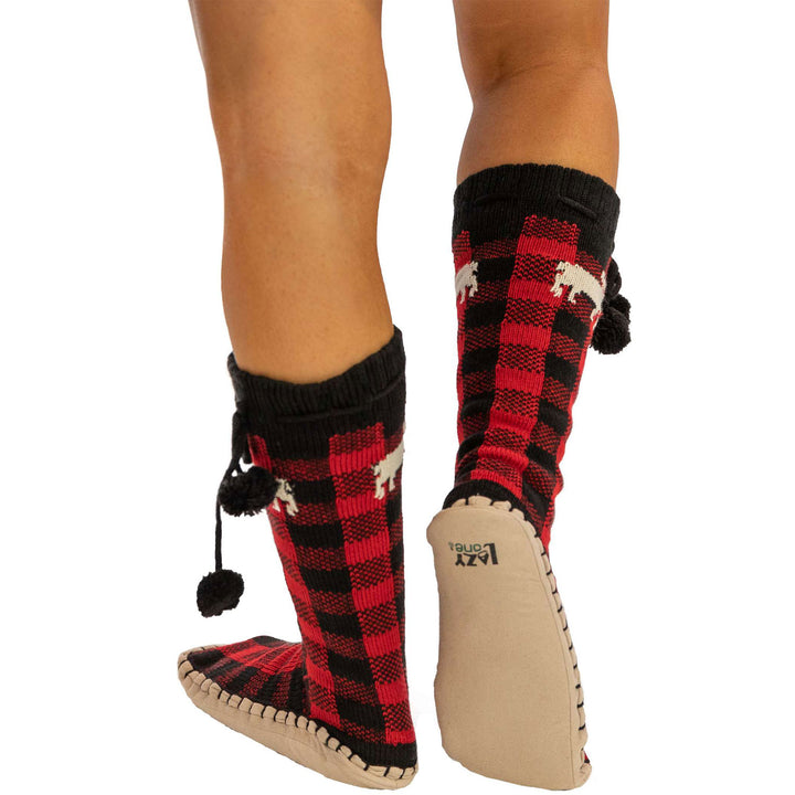 Moose Plaid Adult Mukluk Slipper, S/M
