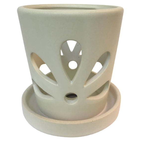 Border Concepts Mini Petals Orchid Pot w/ Attached Saucer, Matte Finish, 3.5-Inch (Colors Vary)