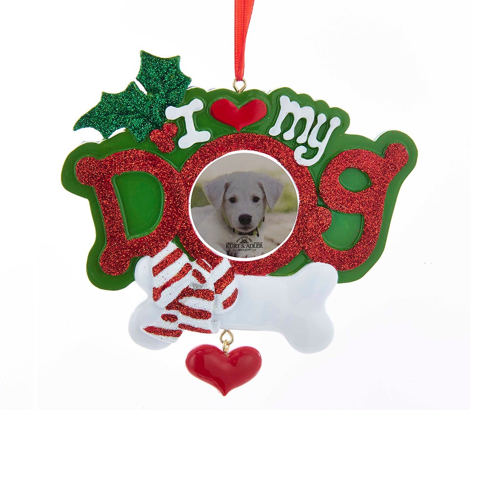Dog Picture Frame Ornament for Personalization, 6"