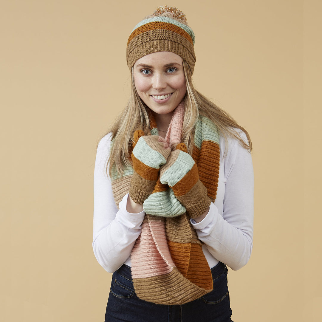 Stripe Mittens, Pastel