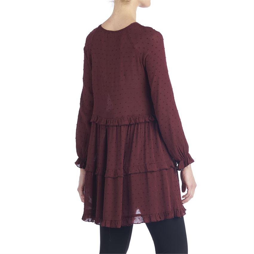 Ruffle-Up Tiered Tunic, Mahogany, S/M