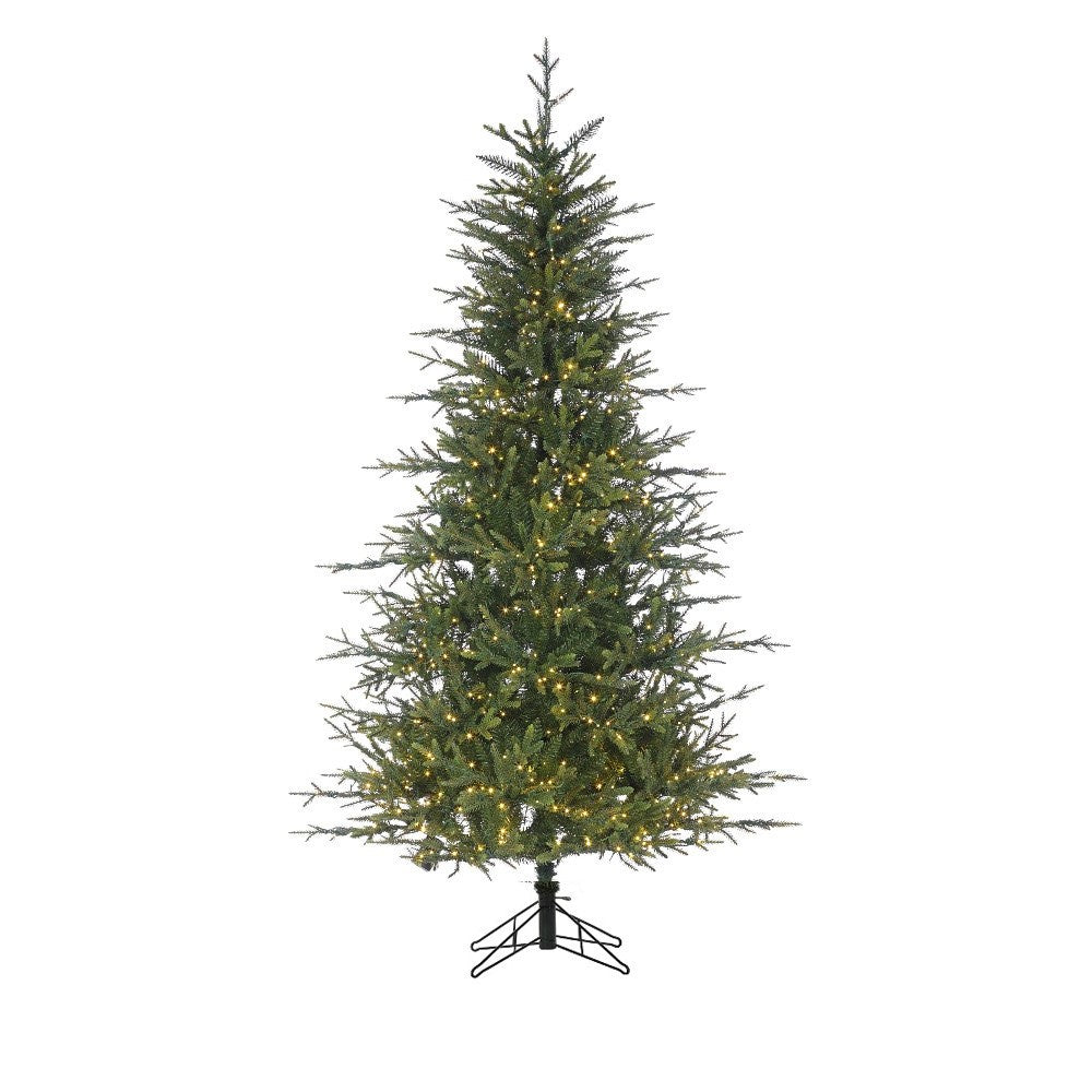 9' Fieldstone Spruce Lifelike Tree, Staylit Clear Lights