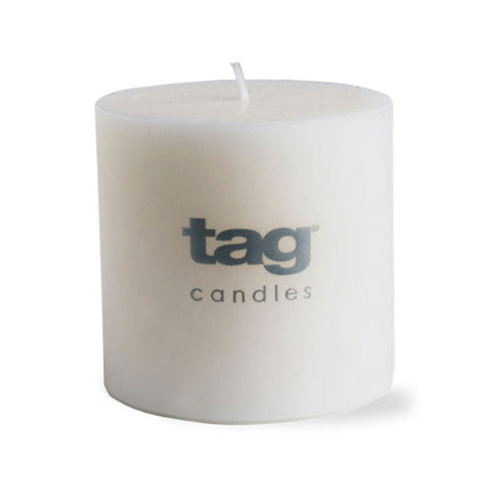 Tag Candles, Chapel Pillar Candle 3X3, White