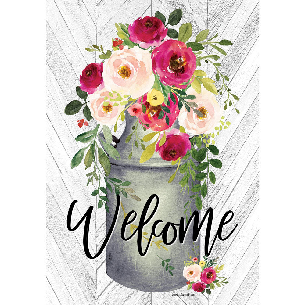 Custom Decor, Milk Can Flowers, Garden Flag