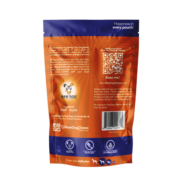 Raw Dog Natural Chews Beefy Chews, 6 oz. Bag