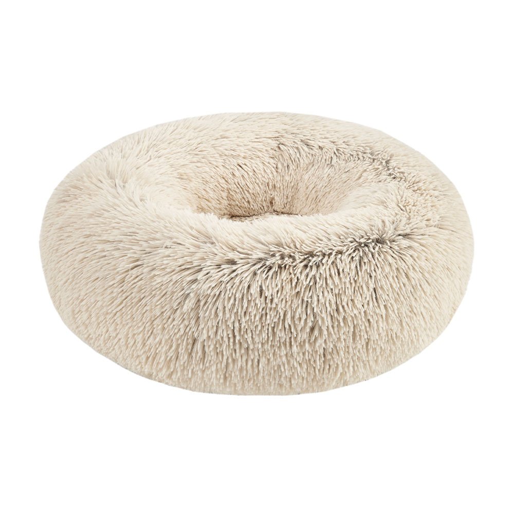 Petcrest Donut Dog Bed, Fur Tan