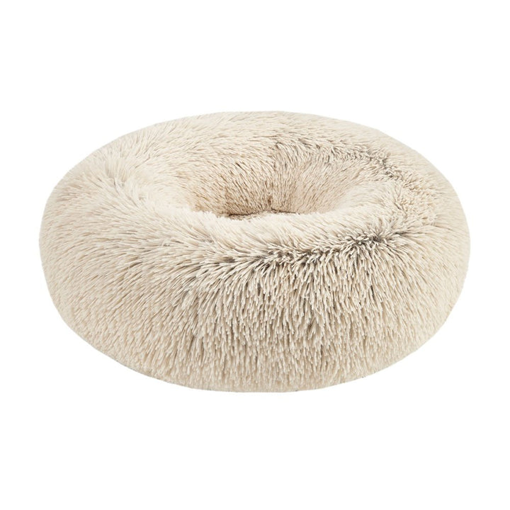 Petcrest Donut Dog Bed, Fur Tan