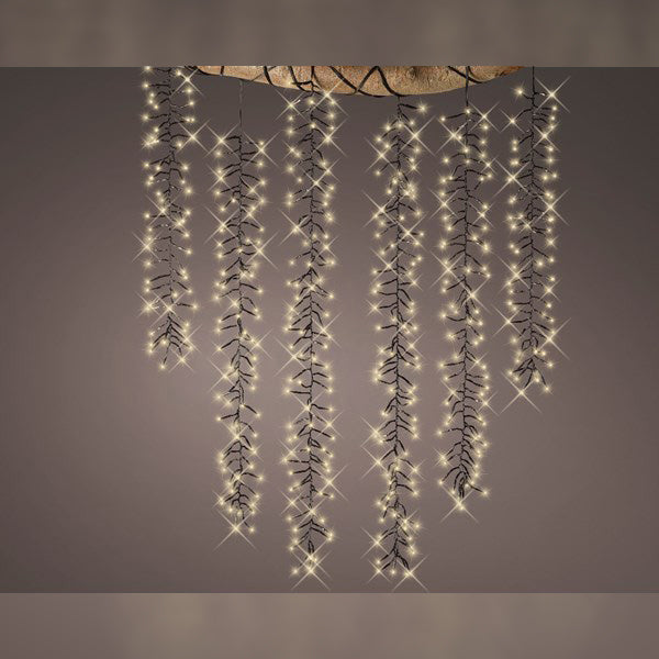 Lumineo LEDs Connect Tree Cascade Twinkle Extension Set, 480 3mm Warm White/6 Light Drops