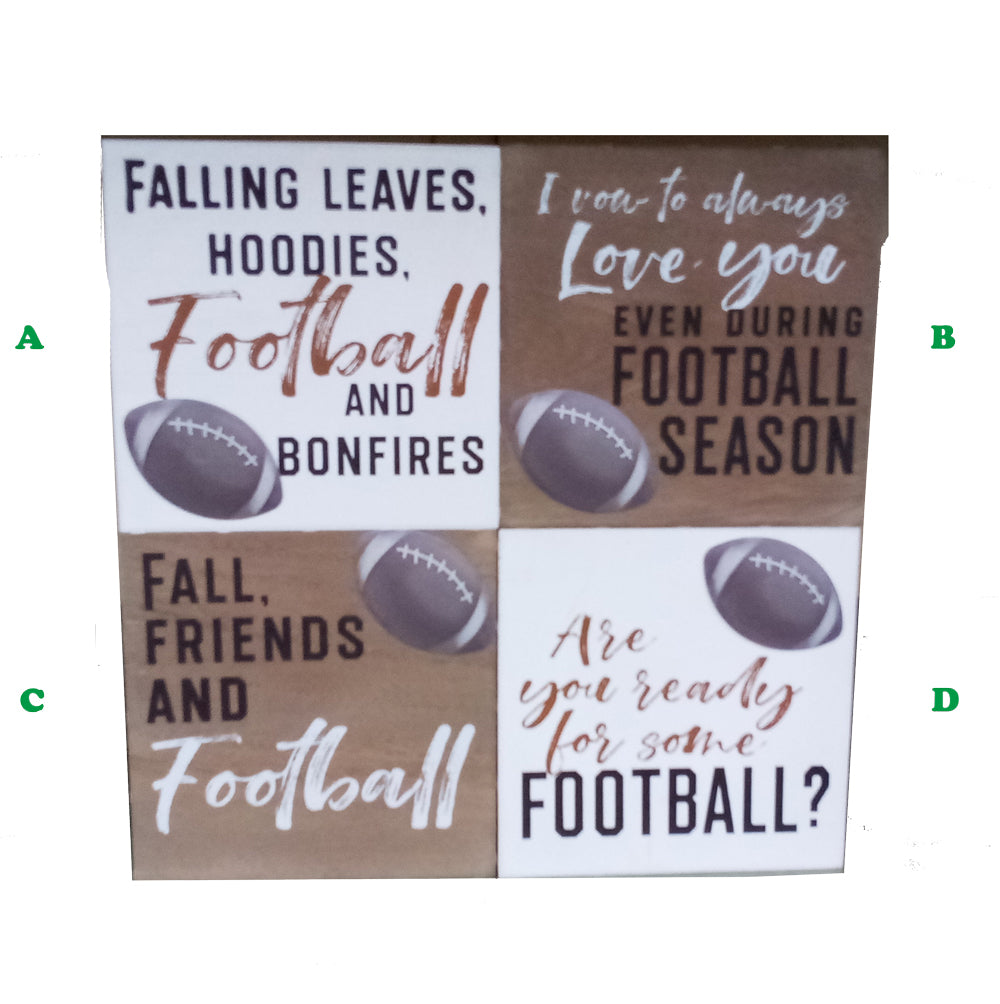 Youngs Inc., Football Box Wooden Signs, Assorted and Sold Separately
