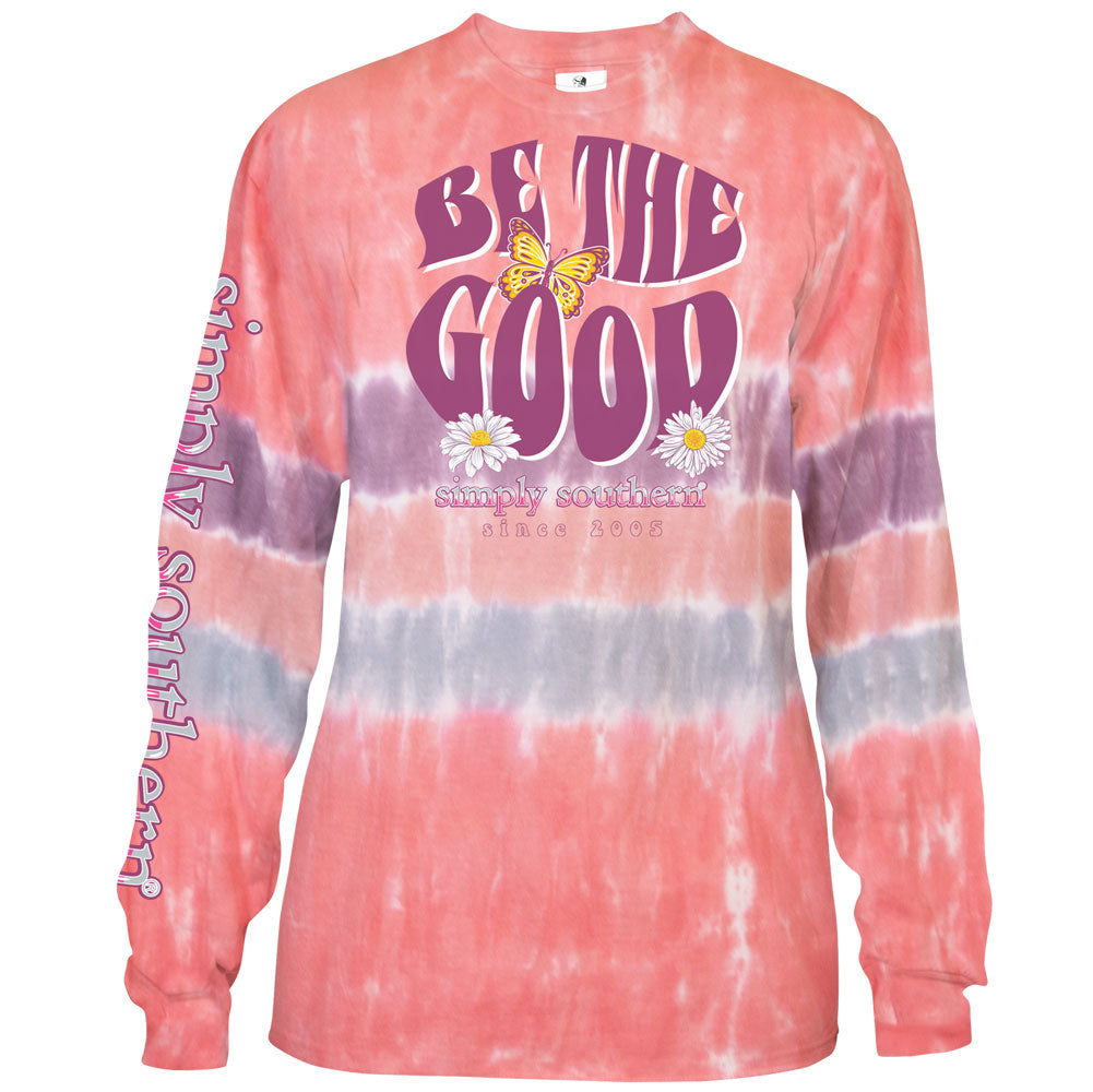 Simply Southern, Long Sleeve Shirt, With Brave Wings, Pink/Tie Dye, Size XX Large