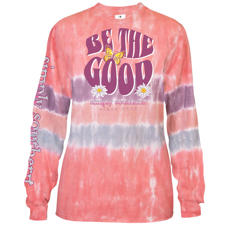 Simply Southern, Long Sleeve Shirt, With Brave Wings, Pink/Tie Dye, Size XX Large