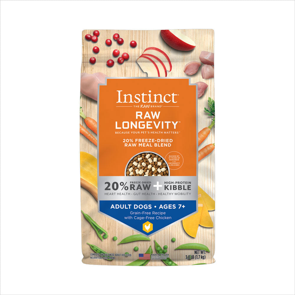 Instinct, Raw Longevity, Freeze Dried Chicken Senior Blend, 3.8lbs