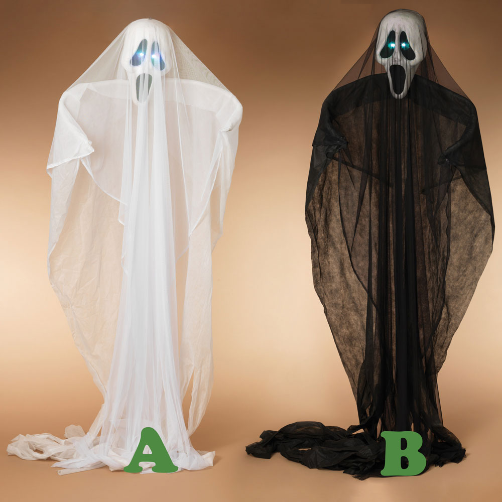 Gerson Company, Hanging Ghost Display, Fabric, Sold Separately, Black or White, 123.7"H(Hanging)