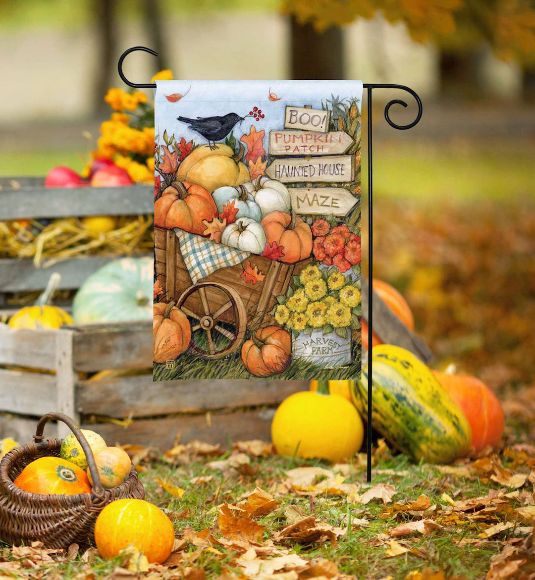 Fall Wheelbarrow Garden Flag