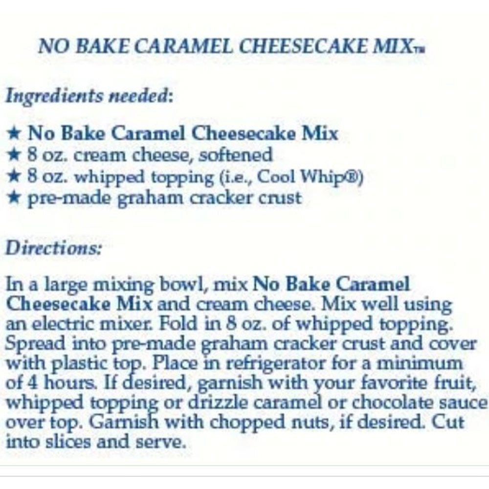 Country Home Creations No-Bake Caramel Cheesecake Mix, 6 oz.