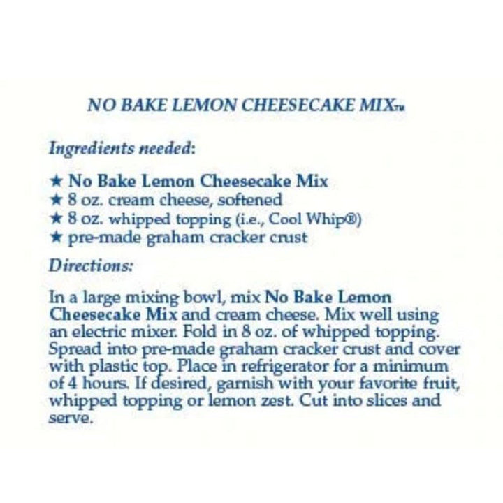 Country Home Creations No-Bake Lemon Cheesecake Mix, 4 oz.