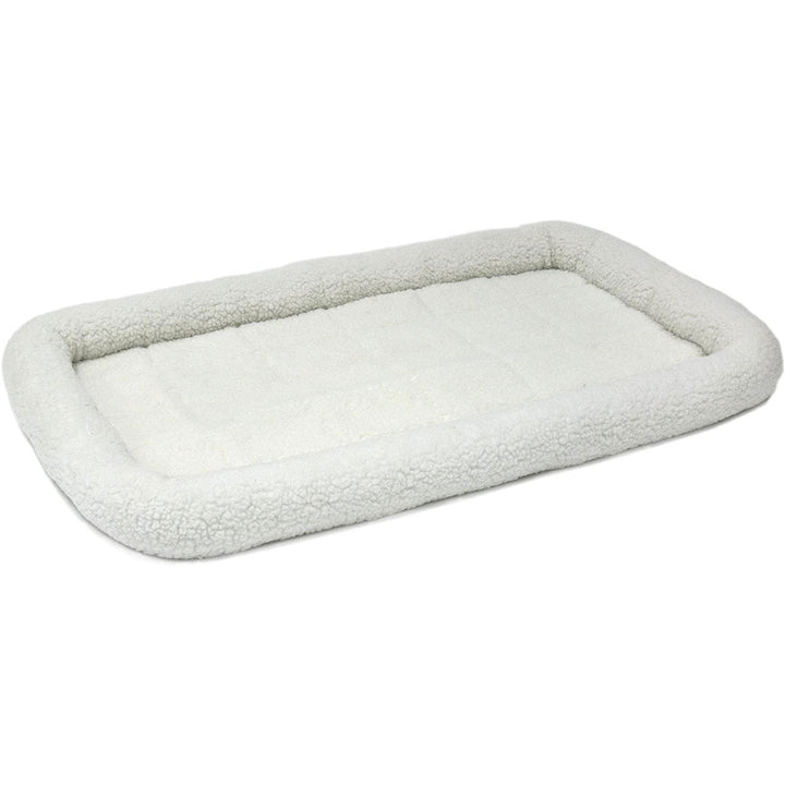 Midwest QuietTime Bolstered Pet Bed, White Fleece