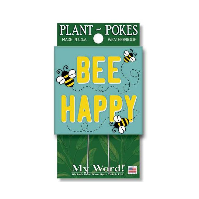 My Word Plant Poke Sign- Bee Happy