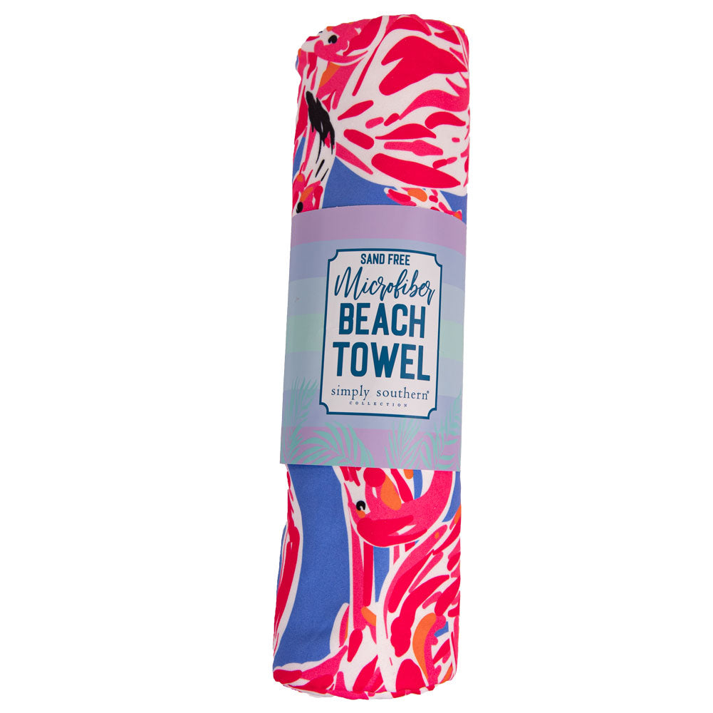 Simply Southern, Beach Towel, Flamingo