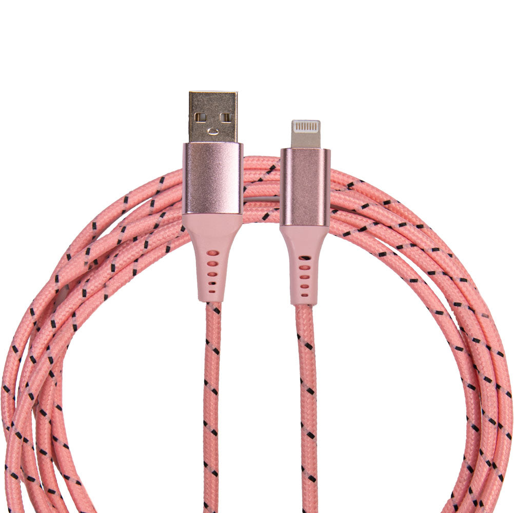 Simply Southern, 10ft Lightening Charging Cable for iPhone, Coral Stripe