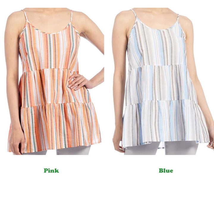 Coco+Carmen, Sadie Stripe Ruffle Tank